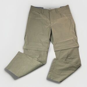 Eddie Bauer Men's Convertible Tech Pants Green 36 Stretch Hiking Zip-Off